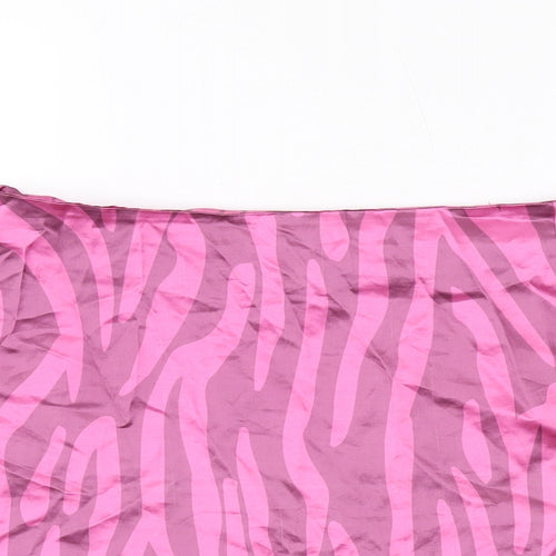 Another Reason Womens Pink Animal Print Polyester Mini Skirt Size 10 Zip