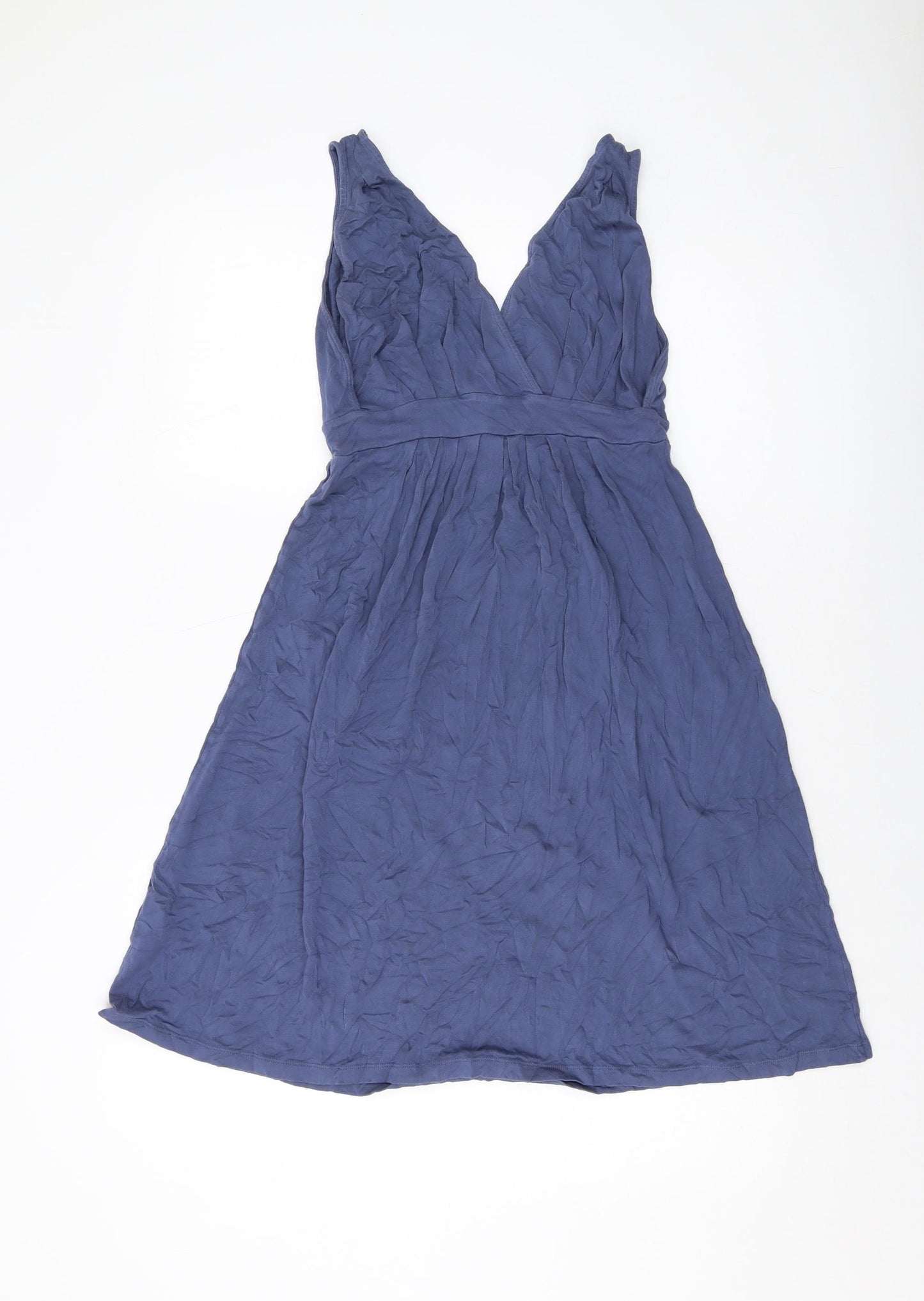 The White Company Womens Blue Viscose A-Line Size M V-Neck Pullover