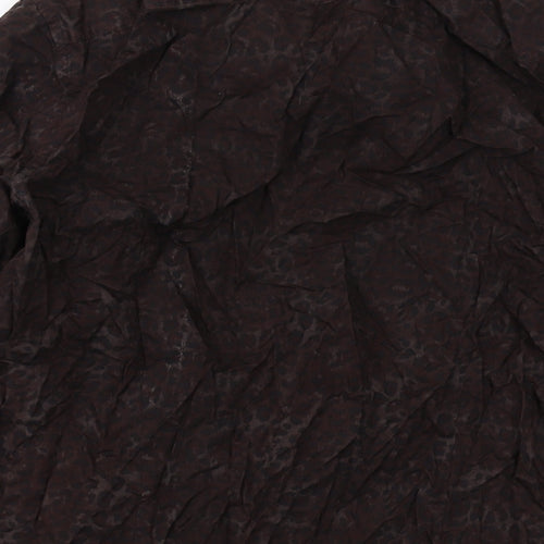 ASOS Mens Brown Animal Print Cotton Button-Up Size M Collared Button