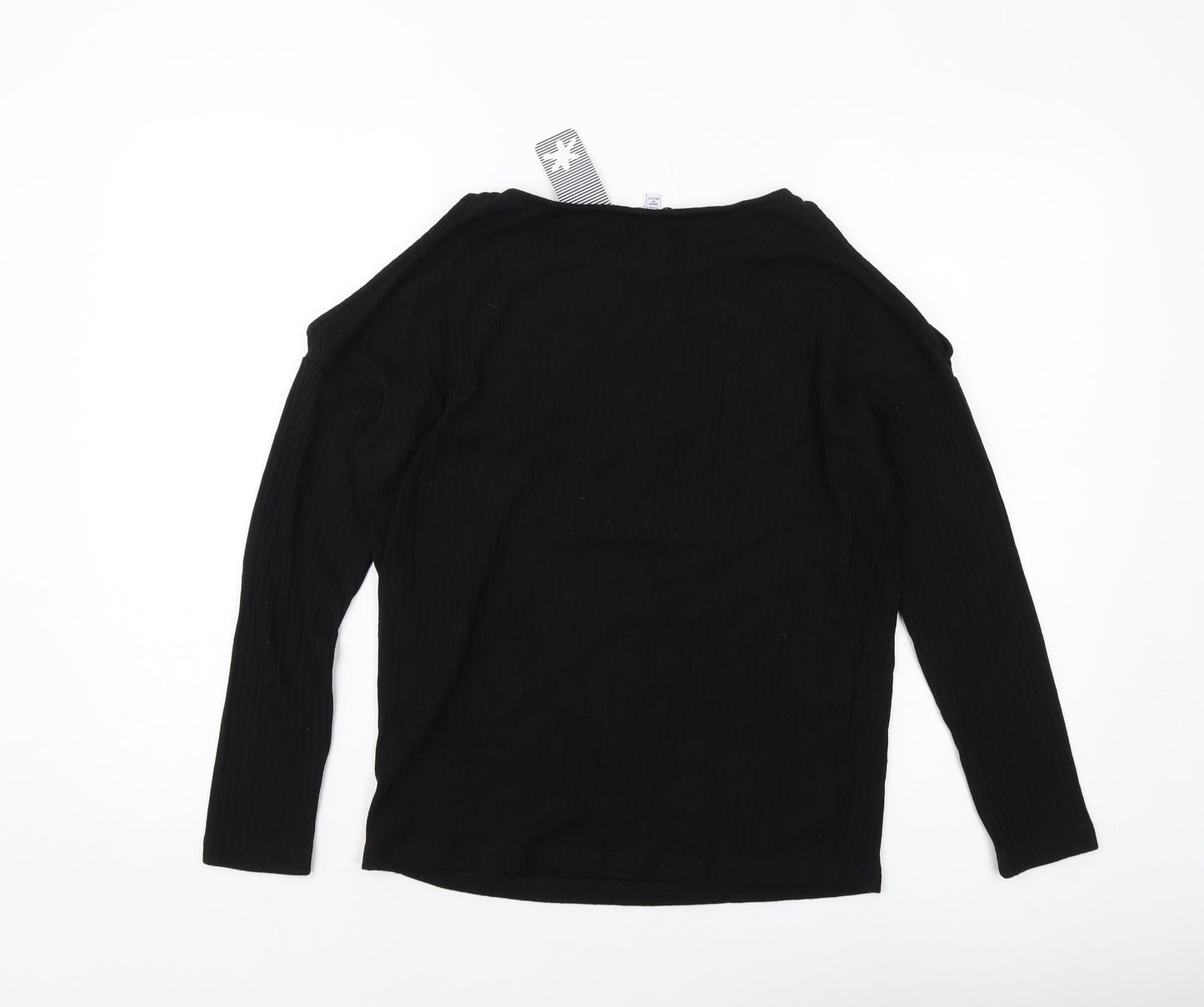 Splendid Womens Black Polyester Basic Blouse Size S Round Neck