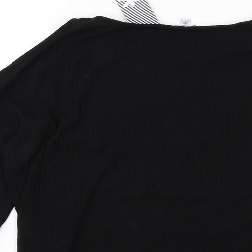 Splendid Womens Black Polyester Basic Blouse Size S Round Neck