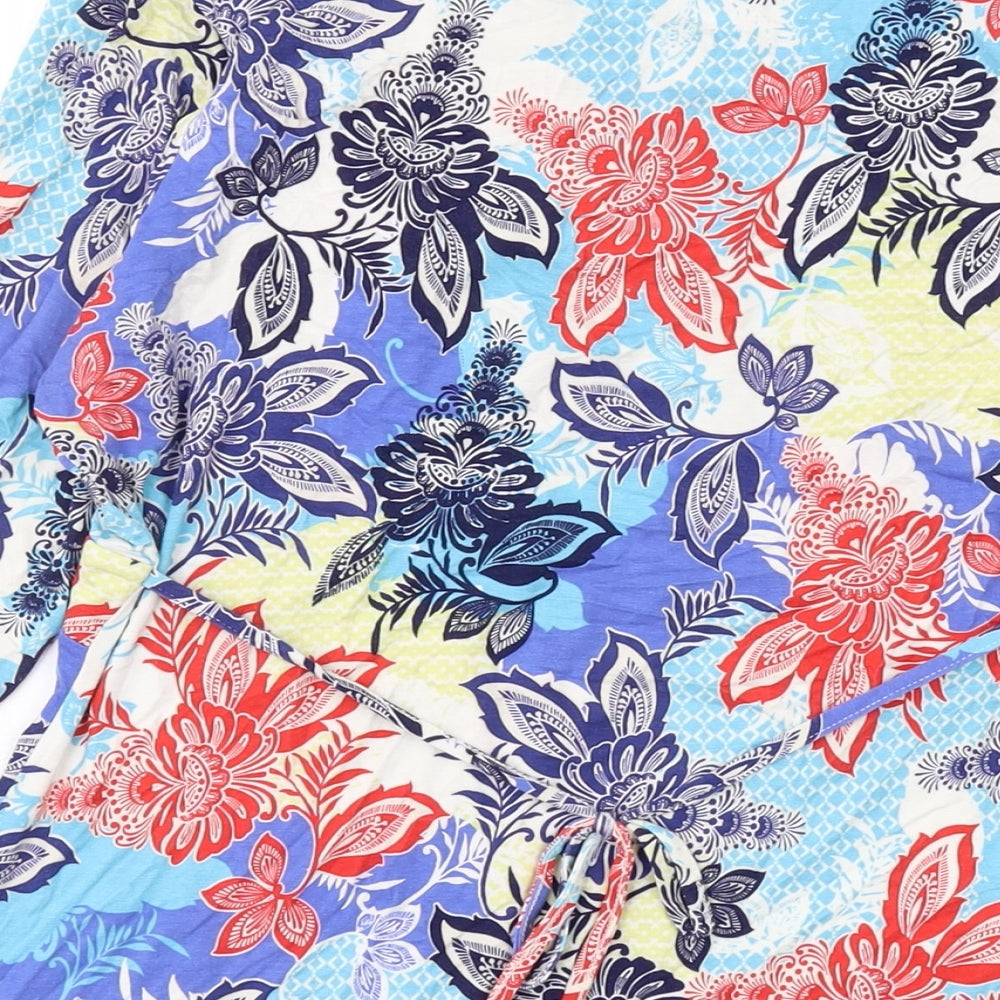 Per Una Womens Multicoloured Floral Viscose Basic Blouse Size 14 V-Neck