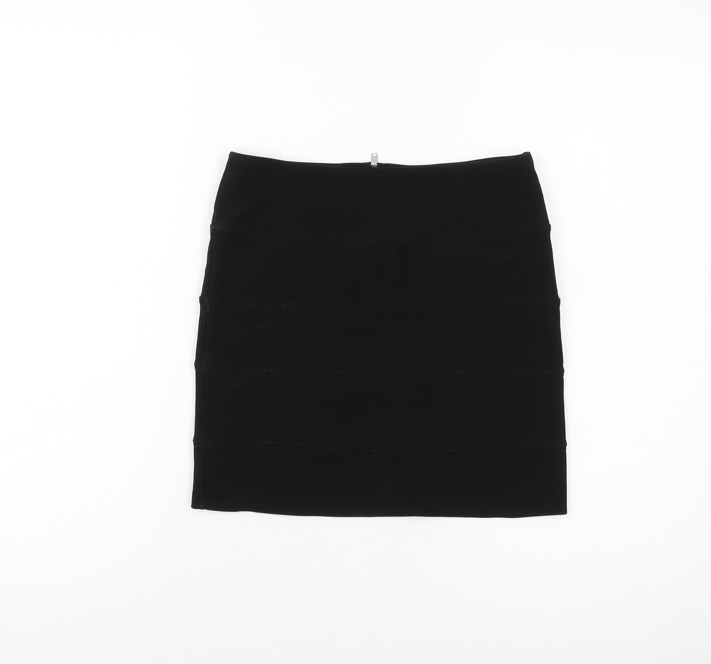 Topshop Womens Black Polyester Mini Skirt Size 10 Zip