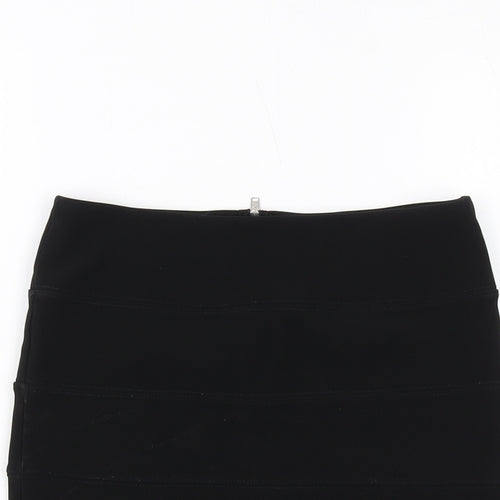 Topshop Womens Black Polyester Mini Skirt Size 10 Zip