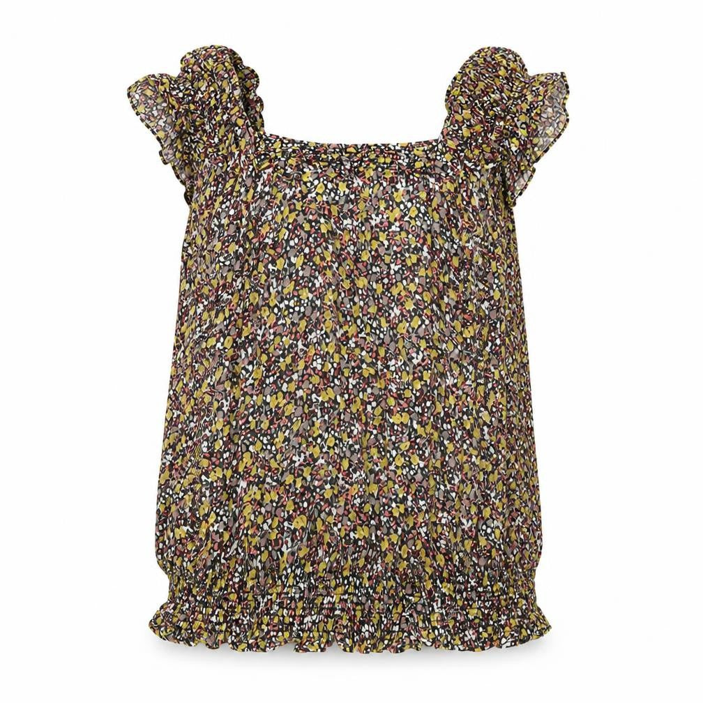 Front view of Oasis women’s multicoloured fair isle viscose basic tank, size UK 10, scoop neck