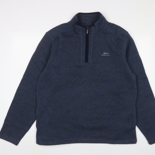 Weird Fish Mens Blue Polyester Pullover Sweatshirt Size XL - Embroidered, Logo