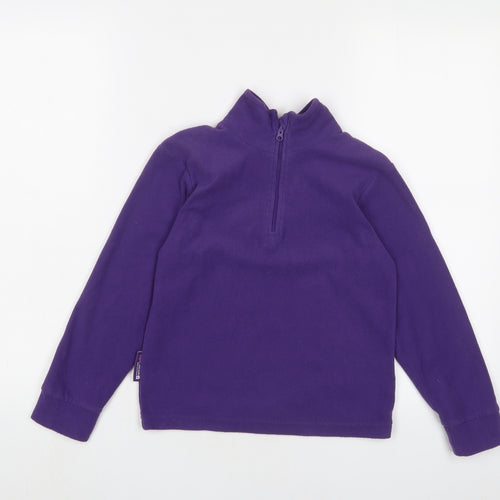 Mountain Warehouse Girls Purple Polyester Pullover Sweatshirt Size 7-8 Years Zip