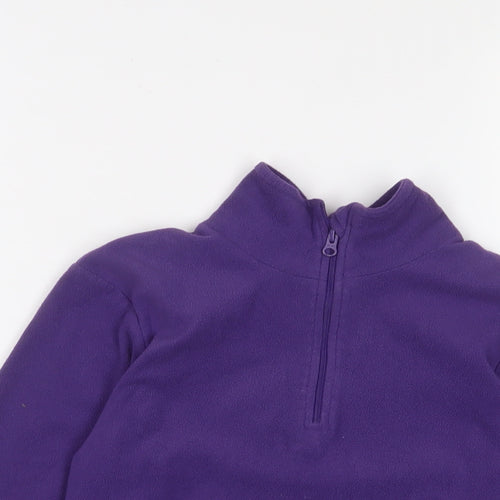 Mountain Warehouse Girls Purple Polyester Pullover Sweatshirt Size 7-8 Years Zip