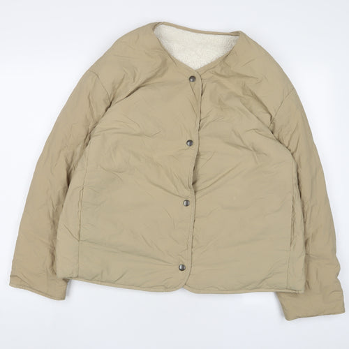 Uniqlo Womens Beige Quilted Jacket Size M Snap