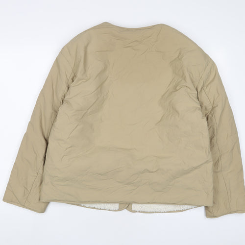 Uniqlo Womens Beige Quilted Jacket Size M Snap