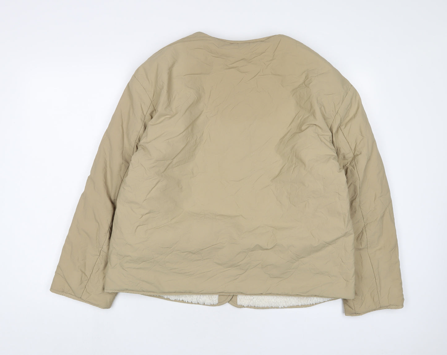 Uniqlo Womens Beige Quilted Jacket Size M Snap