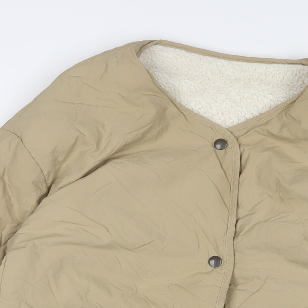 Uniqlo Womens Beige Quilted Jacket Size M Snap