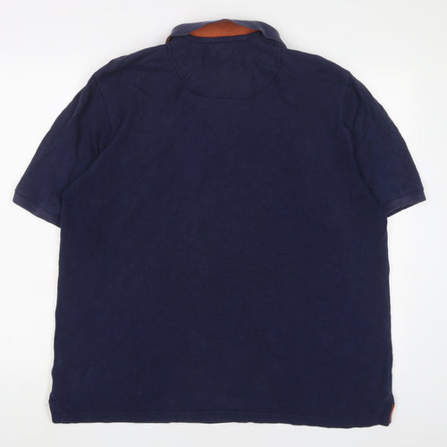 Joules Mens Blue Cotton Polo Size XL Collared Button