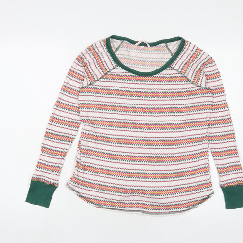 Victoria's Secret Womens Multicoloured Fair Isle Cotton Basic T-Shirt Size M Scoop Neck