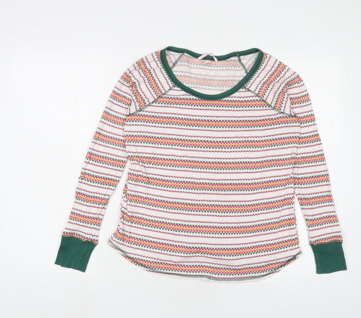 Victoria's Secret Womens Multicoloured Fair Isle Cotton Basic T-Shirt Size M Scoop Neck