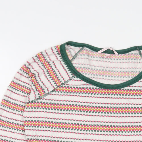 Victoria's Secret Womens Multicoloured Fair Isle Cotton Basic T-Shirt Size M Scoop Neck