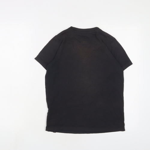 NEXT Boys Black Cotton Basic T-Shirt Size 10-11 Years Crew Neck Pullover