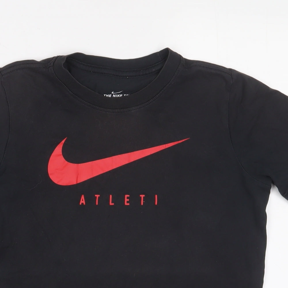 NEXT Boys Black Cotton Basic T-Shirt Size 10-11 Years Crew Neck Pullover