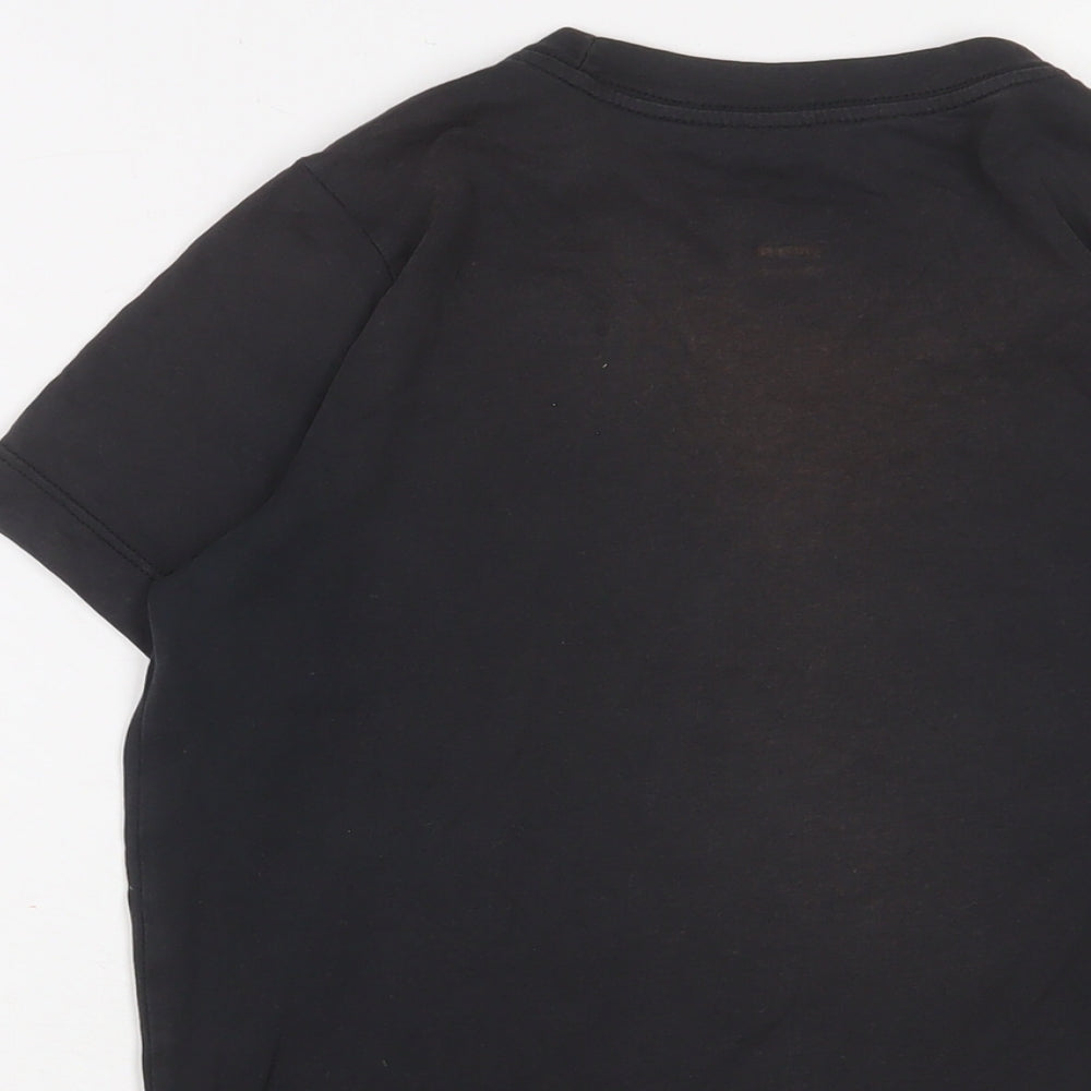 NEXT Boys Black Cotton Basic T-Shirt Size 10-11 Years Crew Neck Pullover