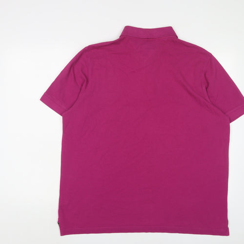 Wolsey Mens Purple Cotton Polo Size XL Collared Button - Logo, Embroidered