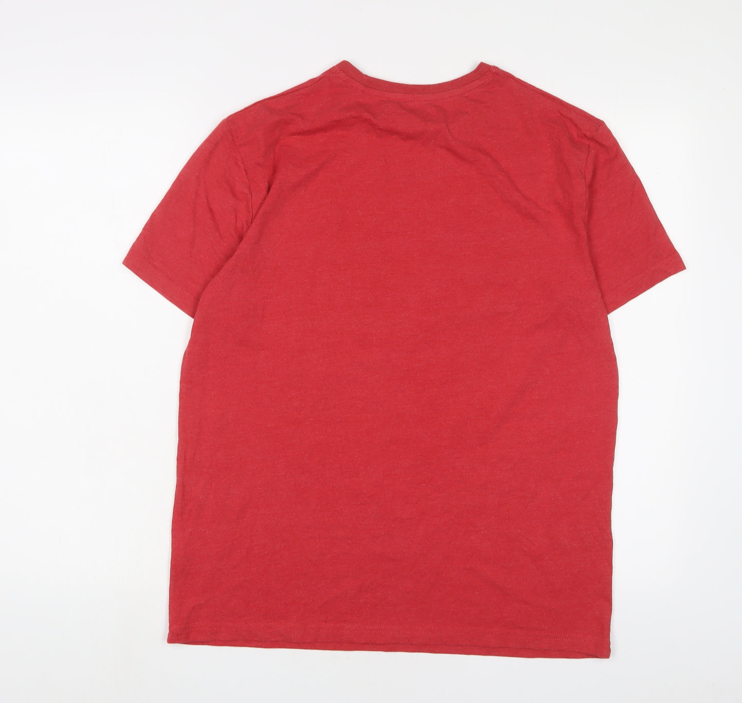 Disney Mens Red Cotton T-Shirt Size M Crew Neck - 'its the season to be grumpy