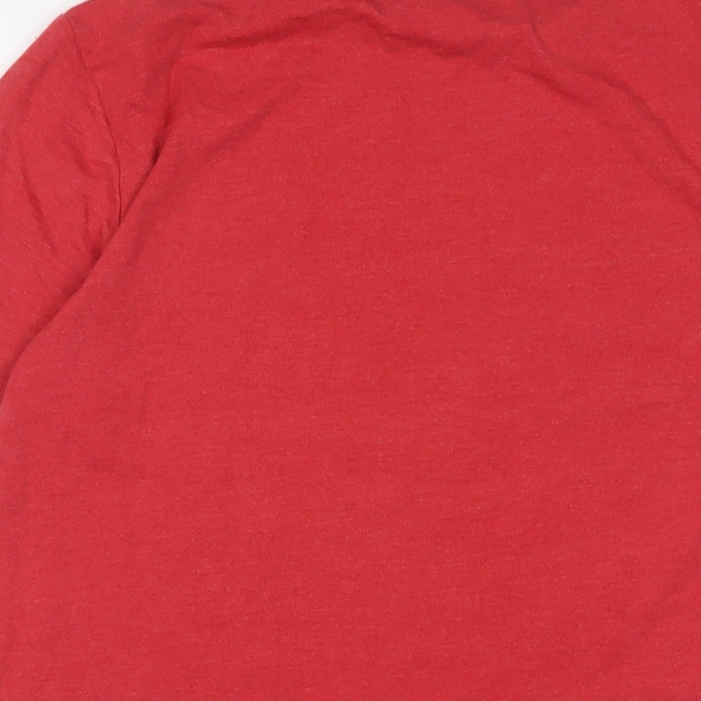 Disney Mens Red Cotton T-Shirt Size M Crew Neck - 'its the season to be grumpy