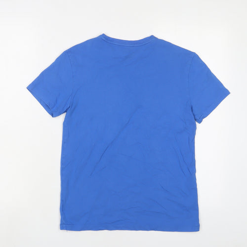 Ralph Lauren Boys Blue Cotton Basic T-Shirt Size 10 Years Crew Neck Pullover