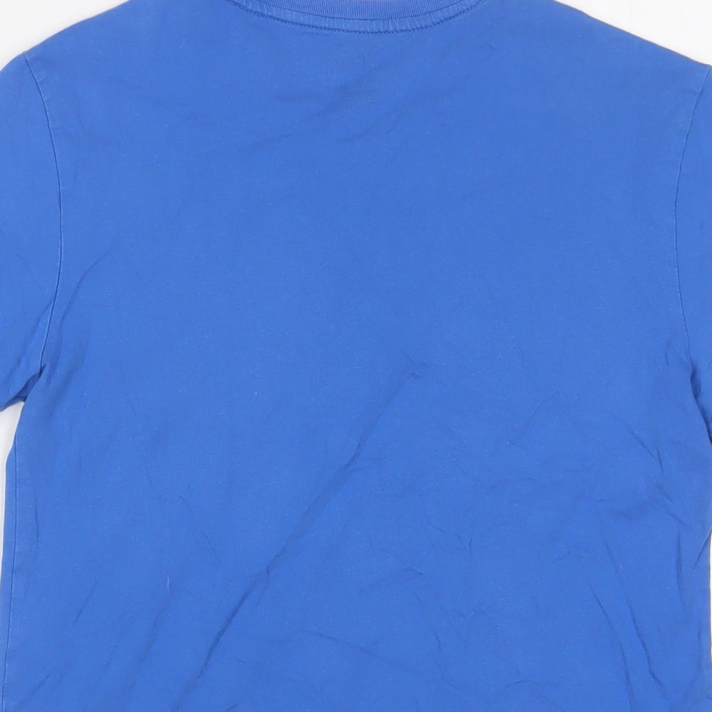 Ralph Lauren Boys Blue Cotton Basic T-Shirt Size 10 Years Crew Neck Pullover