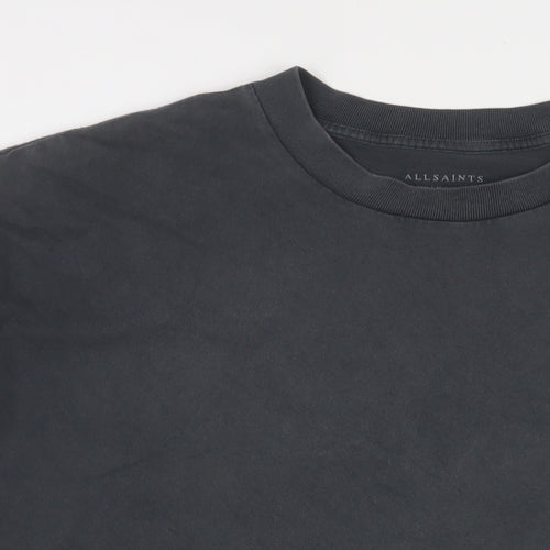 AllSaints Mens Grey Cotton T-Shirt Size M Crew Neck - Pride 2023