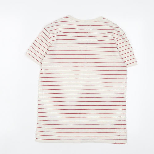 Henri Lloyd Boys White Striped Cotton Basic T-Shirt Size 14-15 Years Crew Neck Pullover