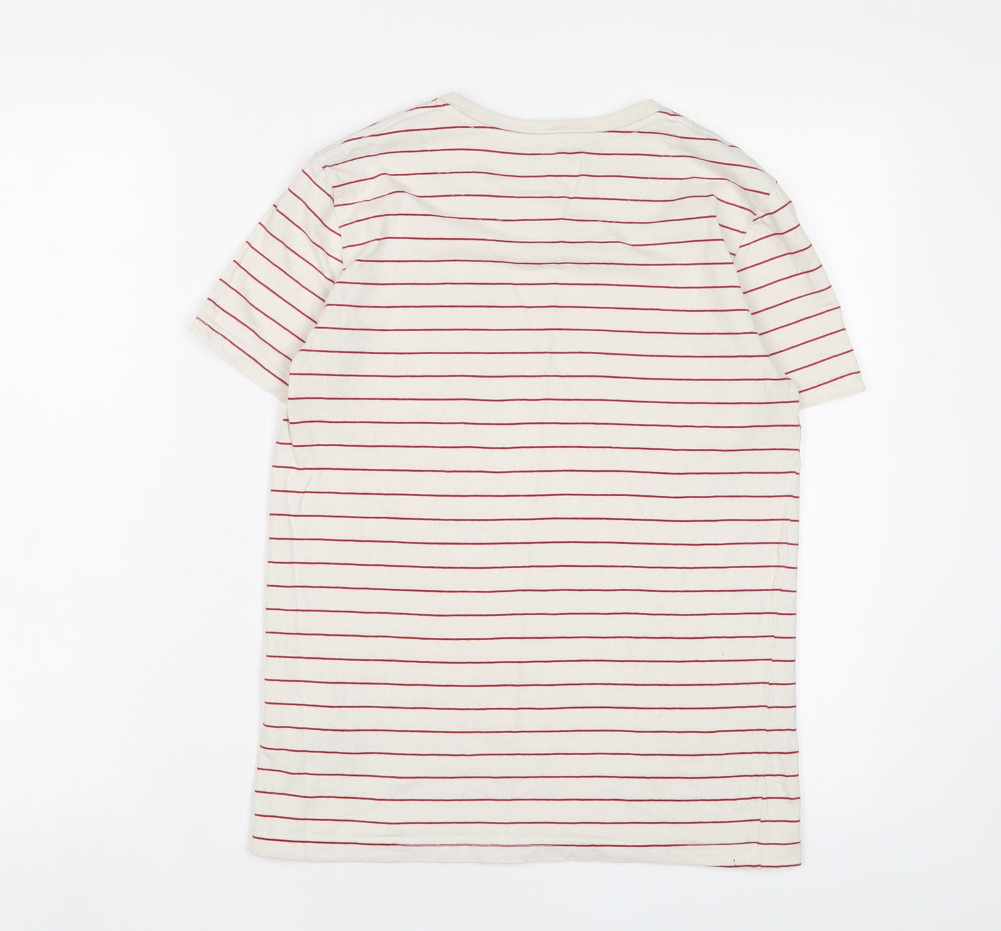Henri Lloyd Boys White Striped Cotton Basic T-Shirt Size 14-15 Years Crew Neck Pullover