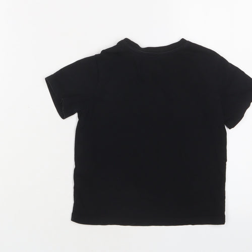 Jurassic Park Boys Black Cotton Basic T-Shirt Size 3-4 Years Crew Neck Pullover