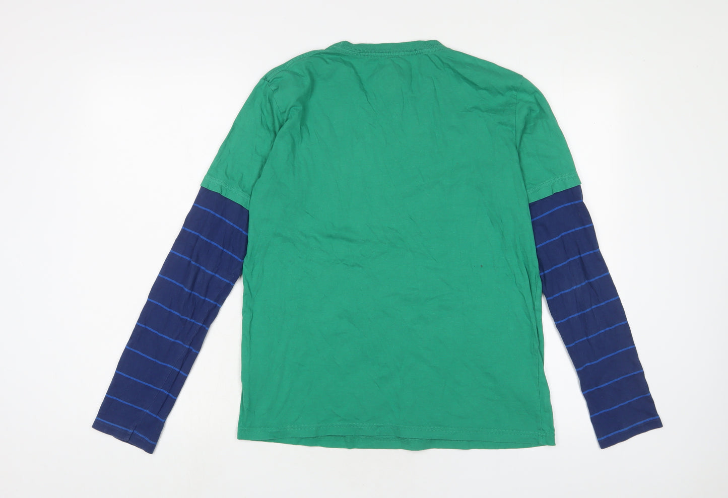 Quiksilver Boys Multicoloured Geometric Cotton Basic T-Shirt Size 16 Years Crew Neck Pullover