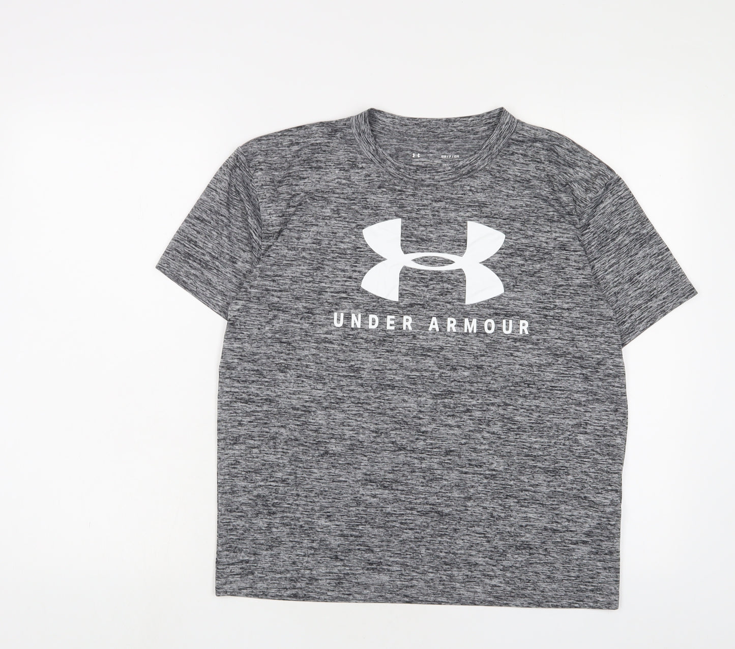 Under armour Womens Grey Polyester Basic T-Shirt Size S Crew Neck Pullover