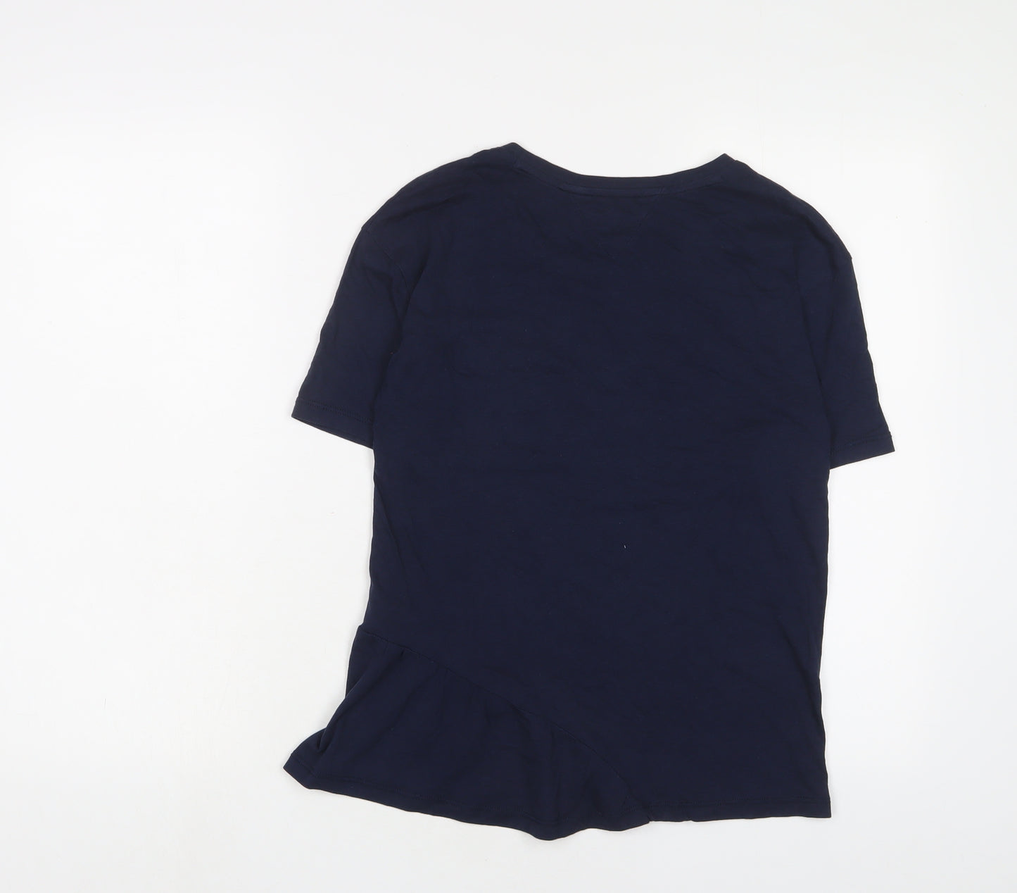 Tommy Hilfiger Girls Blue Cotton Basic T-Shirt Size 14 Years Crew Neck Pullover - Sequins