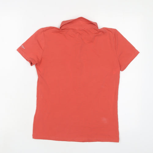 Calvin Klein Womens Orange Cotton Basic Polo Size M Collared