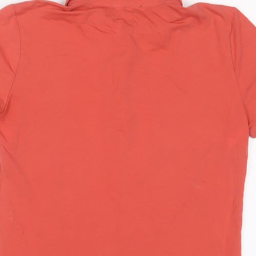 Calvin Klein Womens Orange Cotton Basic Polo Size M Collared