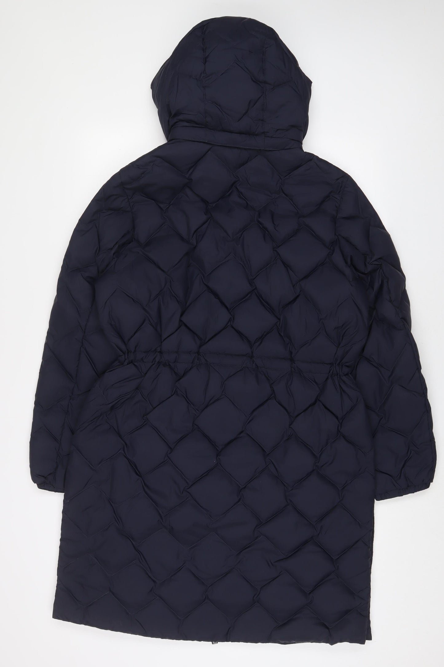 Marks and Spencer Womens Blue Quilted Coat Size 14 Zip