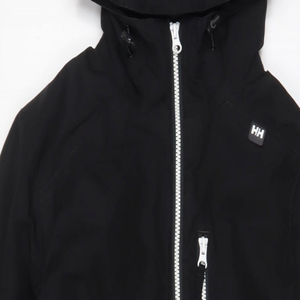 Helly Hansen Mens Black Jacket Coat Size L Zip - Logo