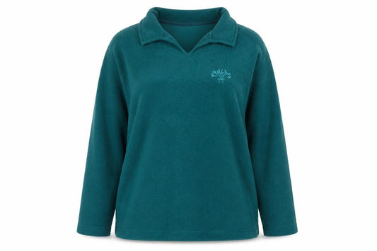 Front view of Bonmarché women’s blue polyester pullover sweatshirt, size M, pullover - logo