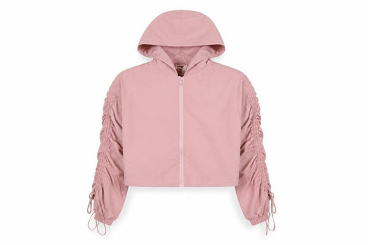 Front view of Misspap women’s pink jacket, size UK 6, zip