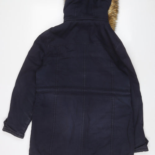 Puffa Womens Blue Parka Coat Size 16 Zip