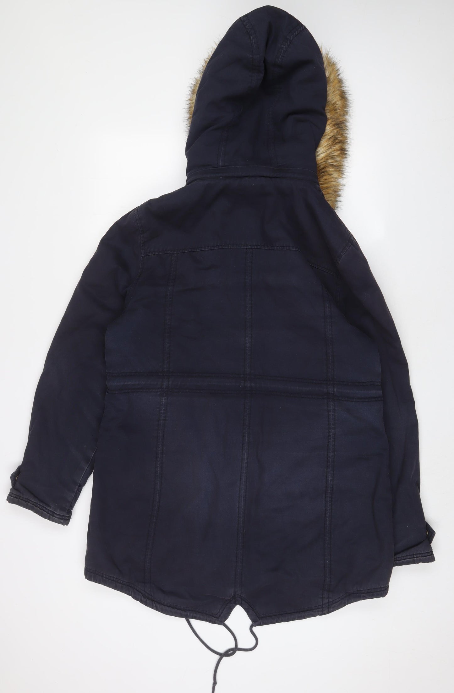 Puffa Womens Blue Parka Coat Size 16 Zip