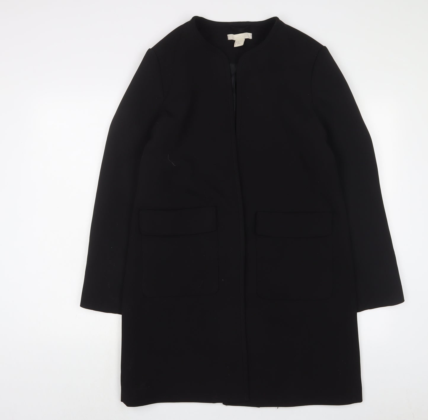 H&M Womens Black Jacket Blazer Size 12 Snap