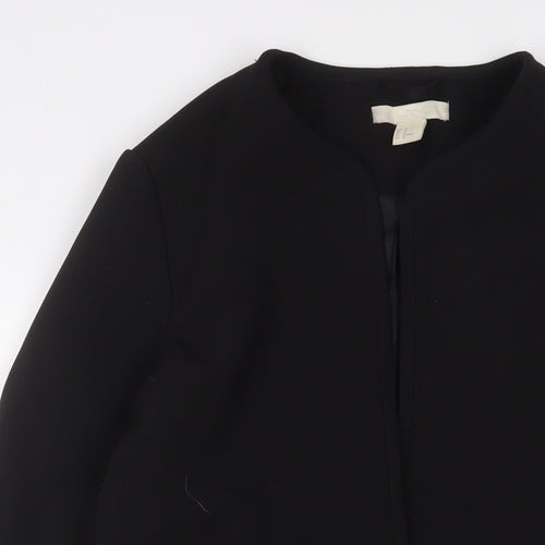 H&M Womens Black Jacket Blazer Size 12 Snap