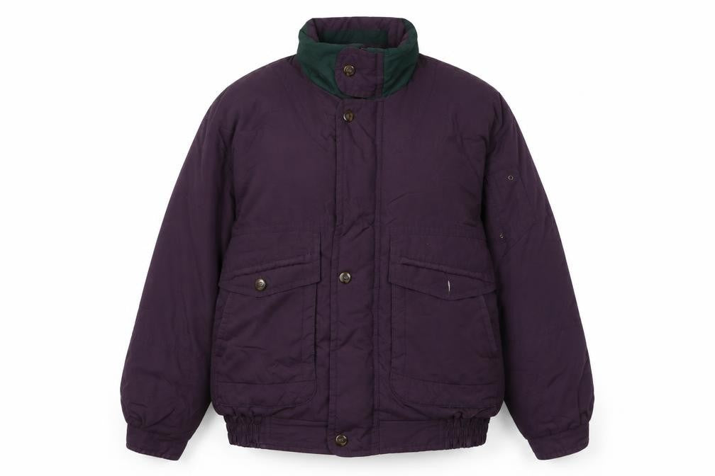 Front view of Country Trader women’s purple jacket, size L, zip