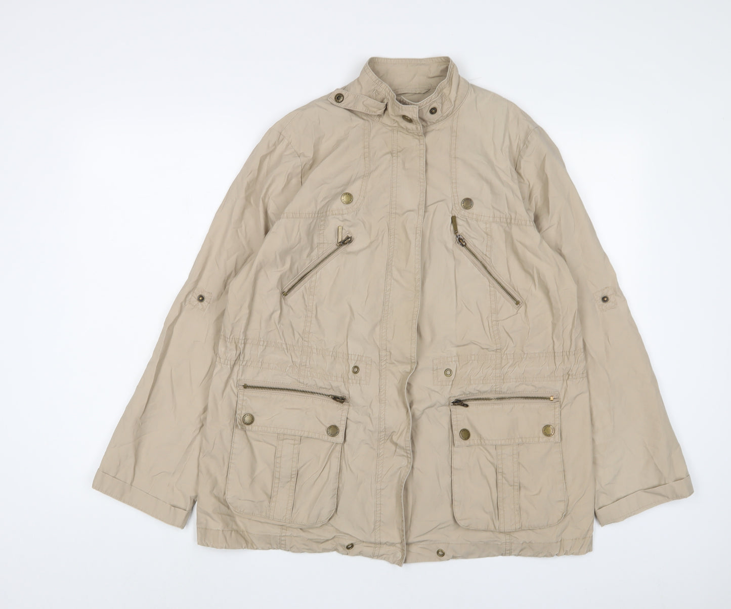 RJR.John Rocha Womens Beige Jacket Size 14 Zip