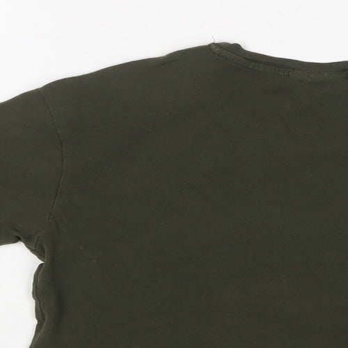 adidas Womens Green Cotton Cropped T-Shirt Size 8 Crew Neck - Logo