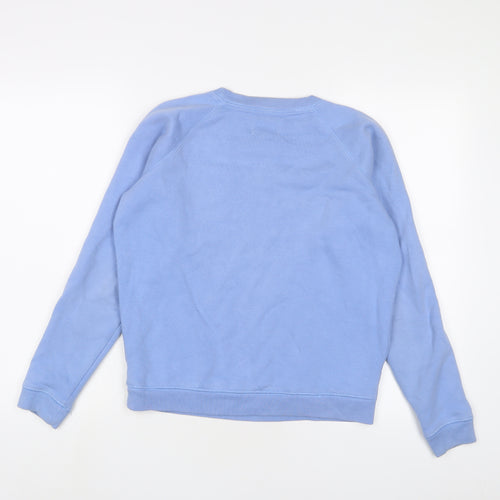 Jack Wills Womens Blue Cotton Pullover Sweatshirt Size 6 Pullover - Logo, Embroidered