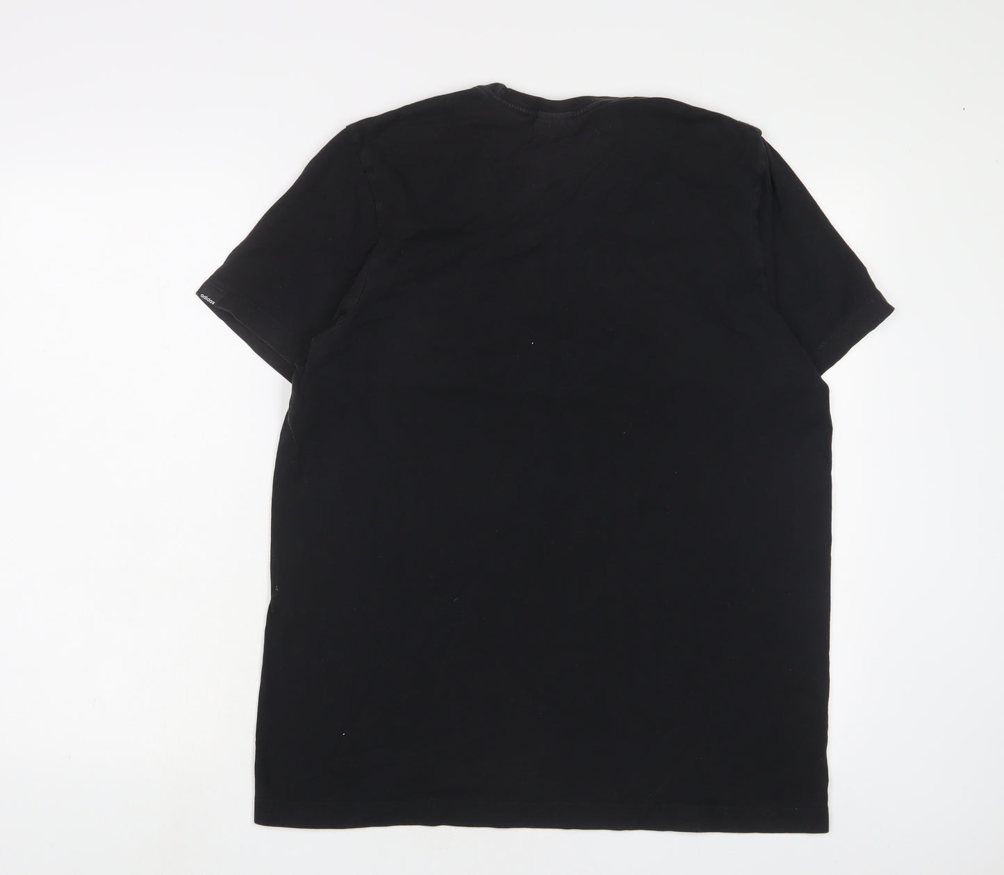 adidas Mens Black Cotton T-Shirt Size M Crew Neck